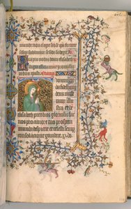 Timer for Karl den adelige, konge av Navarra 1361-1425, fol. 297r, St. Elizabeth, ca. 1405. av Master of the Brussels Initials and Associates