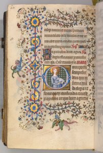 Timer for Karl den adelige, konge av Navarra 1361-1425, fol. 299v, St. Agnes, ca. 1405. av Master of the Brussels Initials and Associates