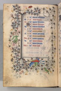 Timer for Karl den adelige, konge av Navarra 1361-1425: fol. 2v, februar, ca. 1405. av Master of the Brussels Initials and Associates