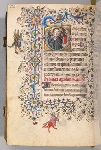 Timer for Karl den adelige, konge av Navarra 1361-1425, fol. 302v, St. Opportune, ca. 1405. av Master of the Brussels Initials and Associates