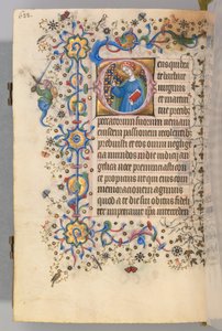 Timer for Karl den adelige, konge av Navarra 1361-1425, fol. 305v, St. Martha, ca. 1405. av Master of the Brussels Initials and Associates
