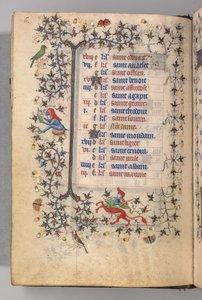 Timer for Karl den adelige, konge av Navarra 1361-1425: fol. 3v, mars, ca. 1405. av Master of the Brussels Initials and Associates