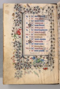Timer for Karl den adelige, konge av Navarra 1361-1425: fol. 8v, august, ca. 1405. av Master of the Brussels Initials and Associates