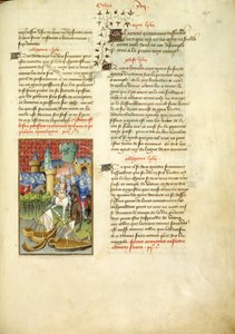 Harley 4431, fol.125, Telamons hær går inn i Troy, fra 