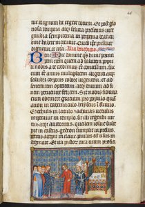 Cotton Tiberius B. VIII f.50r Kongen sender sverdet til Seneschal (hertugen av Anjou), fra 