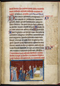 Cotton Tiberius B. VIII f.57r Kongen mottar ringen 