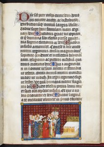 Cotton Tiberius B. VIII f.70r Baroner som opprettholder dronningens krone, fra 