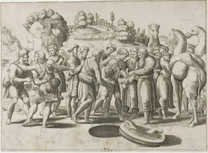 Joseph solgt av brødrene hans av Master of the Die