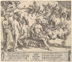 Jupiter velter fra en hestevogn til høyre, Ganymedes i form av en ørn..., 1530-60.