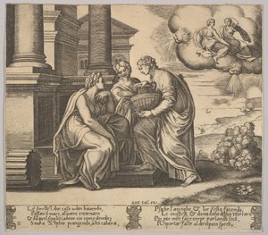 Plate 11: Psyche gir gaver til søstrene sine, fra 