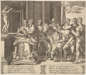 Plate 4: Psyches far konsulterer oraklet, fra 