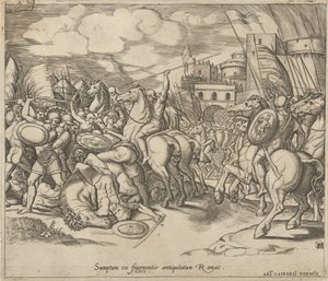 Mirror of Roman Magnificence: The Victory of Scipio [over Syphax], 1500-tallet. av Master of the Die
