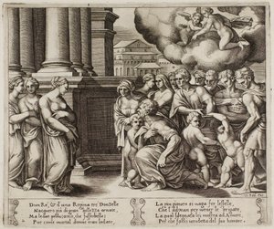Menneskene som gir guddommelig ære til Psyche av Master of the Die