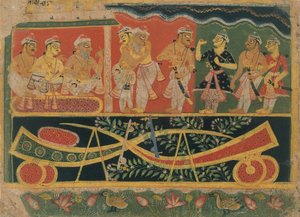Nanda and Vasudeva: Page from a Dispersed Bhagavata Purana..., ca. 1520-30.    1189929   no       norwegian Successfully Translated  Original: The Chinese bridge and pagoda, erected in St Jamess Park, London, 1814 Translat: The Chinese bridge and pagoda, e av Master of the Dispersed Bhagavata Purana.