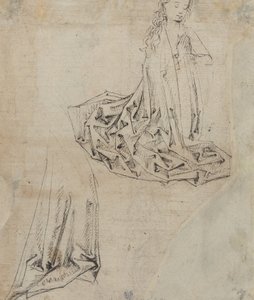 Kvinnelig skikkelse som kneler i bønn [verso] av Master of the Drapery Studies