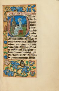 Initial G: Sankt Barbara av Master of the Dresden Prayer Book