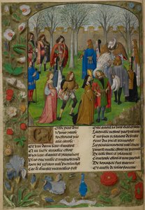 Carolle i hagen. The Lover er invitert til å danse med en gruppe par ledet av Sir Mirth og Lady Gladness., fra 
