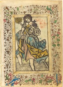 Den hellige Christopher av Master of the Dutuit Mount of Olives