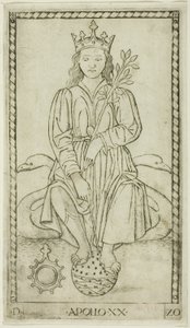 Apollo, plate 20 fra Apollo and the Muses av Master of the E Series Tarocchi