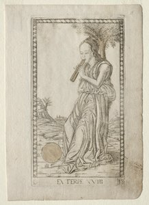 Euterpe-musikk, lyrisk poesi fra Tarocchi-serien D..., før 1467. av Master of the E Series Tarocchi