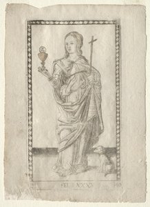 Faith from the Tarocchi, serie B: Cosmic Principles & Virtues, #40, før 1467. av Master of the E Series Tarocchi