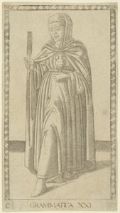 Grammatikk, plate 21 fra Arts and Sciences av Master of the E Series Tarocchi