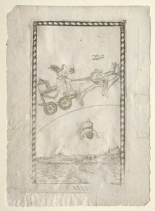 Sun from the Tarocchi, serie A: Firmaments of the Universe, #44, før 1467. av Master of the E-Series Tarocchi