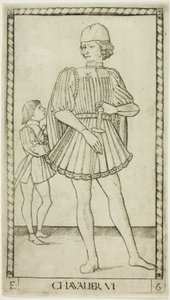 The Knight, plate seks fra The Ranks and Conditions of Men av Master of the E-Series Tarocchi