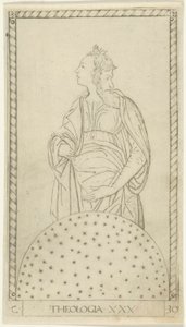 Teologi, plate 30 fra Arts and Sciences av Master of the E-Series Tarocchi