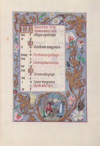 Hours of Queen Isabella the Catholic, Queen of Spain: Fol. 13. desember, ca. 1500. av Master of the First Prayerbook of Maximillian