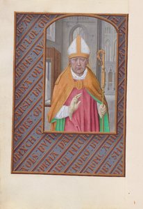 Hours of Queen Isabella the Catholic, Queen of Spain: Fol. 183v, St. Nicholas, ca. 1500. av Master of the First Prayerbook of Maximillian