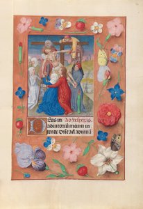 Hours of Queen Isabella the Catholic, Queen of Spain: Fol. 73r, Nedstigning fra korset, ca. 1500. av Master of the First Prayerbook of Maximillian
