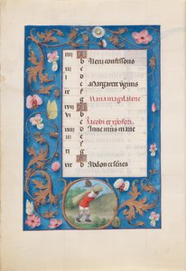 Hours of Queen Isabella the Catholic, Queen of Spain: Fol. 8v, juli, ca. 1500. av Master of the First Prayerbook of Maximillian