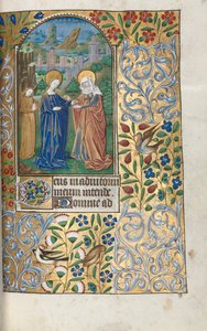 Timebok Bruk av Rouen: fol. 39r, The Visitation, ca. 1470.