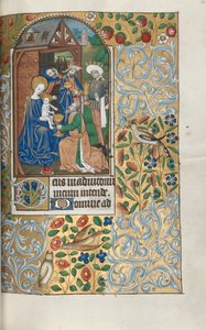 Timebok Bruk av Rouen: fol. 64r, tilbedelse av magiene, ca. 1470. av Master of the Geneva Latini
