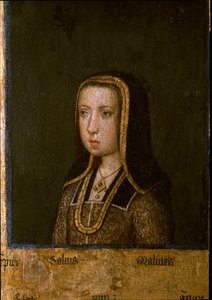 Portrett av Margarita av Østerrike, i 1494 (maleri på tre) av Master of the Guild of Saint George