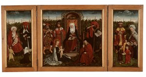 Poortakker Triptych, ca. 1500-10 (olje på panel) av Master of the Holy Family of St. Anne