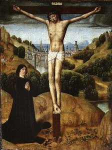 Kristus på korset med en giver, slutten av 1480-tallet (olje på panel)