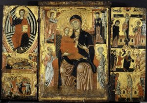 Madonna og Child Enthroned.