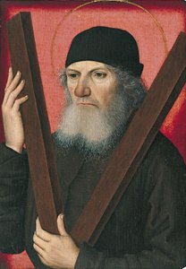 Portrett av en mann som Saint Andrew av Master of the Magdalen Legend