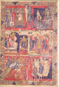 Scener fra livet til Samuel, Saul og David, fra Winchester Bible, 1160-80 av Master of the Morgan Leaf