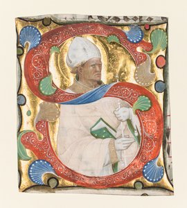 Innledende S fra en Gradual: St. Augustine, ca. 1420.