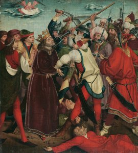 Martyrdommen til Saint Oswald i slaget ved Maserfield, ca. 1480-1485. av Master of the Oswald legend