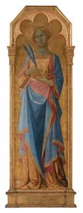 St. Corona, ca.1350 (tempera på panel, gullslipt)rnrnr 155 x 48