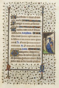 Ms 62 f.132r Personification of Necromancy som knivstikker en bok, fra 