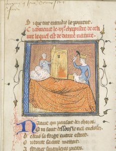 Miniatyr fra et manuskript av Roman de la Rose av Guillaume de Lorris og Jean de Meun, ca 1365 av Master of the Rose novels