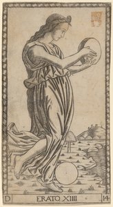 Erato av Master of the S Series Tarocchi