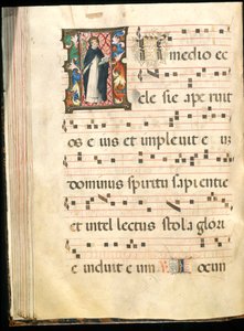 Folio fra et gradvis sent 1400-tall (blekk, tempera og bladgull på pergament) av Master of the Saluces Hours (attr. to)