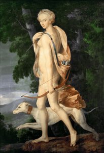 Jegerinnen Diana av Master of the School of Fontainebleau