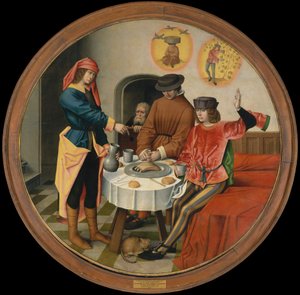 Joseph tolker drømmene til sine medfanger. av Master of the Story of Joseph